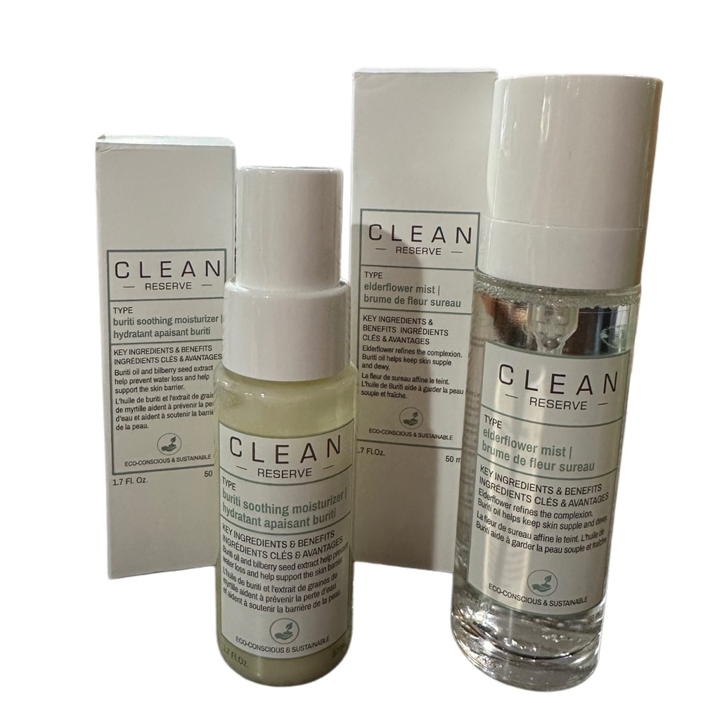 Clean Reserve Buriti Soothing Moisturizer and Elderflower Mist Set